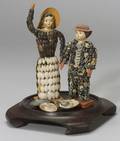 Pair of Papier Mache Shell Dolls