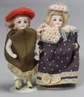Pair of Kestner AllBisque Girl Dolls