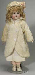 AW Special Bisque Head Doll in Plush Coat and Hat