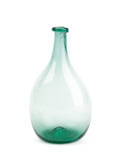 Blown green aqua glass bottle