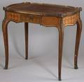 Louis XVXVI Transitional Style Parquetry Inlaid and Bronze Mounted Side Table