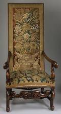 Baroquestyle Tapestry Upholstered Walnut Armchair