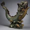 Large Majolica Figure of a Dolphin