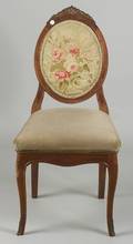 Louis XVXVI Style Walnut and Needlepoint Upholstered Side Chair