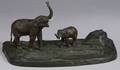 Austrian Bronze Inkstand Mounted with a Pair of Elephants