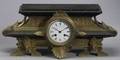 French Aesthetic Movement Gilt Bronze and Slate Mantel Clock