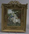 French Miniature Portrait on Ivory of a Noble Boy and Girl