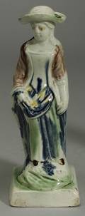 Pearlware Glazed Figure of a Figure of a Lady