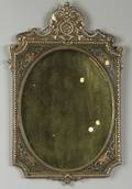 Continental Baroquestyle Silver Gilt and Painted Mirror FrameSilver gilt mirror