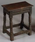 English Jacobean Oak Joined Stool