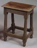 English Jacobean Oak Joined Stool