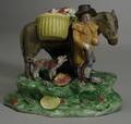 Staffordshire Enamel Decorated Jolly Traveler Group