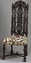 Flemish Baroquestyle Carved Oak Side Chair