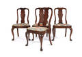 Set of eight Queen Anne mahogany style dining chairs