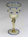 Amber and Blue Glass Goblet