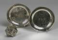 Two Sterling Silver Plates and Sterling Silver Overlay Paperweight