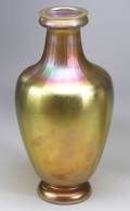 Tall Tiffany Furnaces Gold Favrile Glass Vase