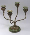 Tiffany Studios Glass and Bronze Candelabra