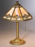 Bradley and Hubbard Table Lamp with Art Glass Shade