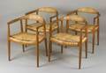 Four Hans J Wegner Teak Armchairs