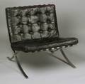 Black Leather and Chrome Barcelona Chair