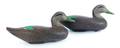 Pair of Madison Mitchell black duck decoys dated 1965