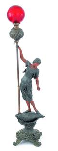 Spelter figural floor lamp