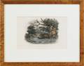 Two pairs of colored lithograph fishing scenes after Howitt and Engleheart