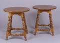Pair of Wallace Nutting William and Mary Style Tiger Maple Tavern Tables