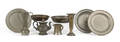 Nine pieces of miscellaneous pewter