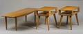 Pair of Conant Ball Maple Occasional Tables and Coffee Table