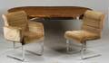 Pace Burlwood Top Dining Table and Six Chairs