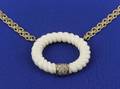 18kt Gold Ivory and Diamond Necklace