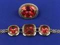 Antique 10kt Gold and Paste Bracelet and Pin