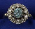 14kt Gold Aquamarine and Diamond Ring