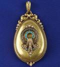Victorian 18kt Gold Gemset Locket