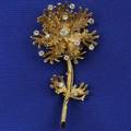 18kt Gold and Diamond Flower Brooch