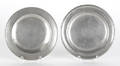 Two Philadelphia pewter plates ca 1800