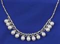 18kt White Gold Pearl and Diamond Necklace