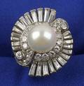 Cultured Pearl and Diamond Ring