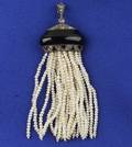 Art Deco Onyx and Diamond Tassel Pendant