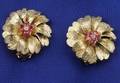 14kt Gold Ruby and Diamond Earrings