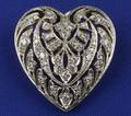 14kt White Gold Heart PendantBrooch