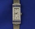 Art Deco Platinum Sapphire and Diamond Wristwatch
