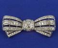 Art Deco Platinum and Diamond Bow Brooch