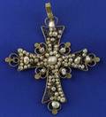 Antique Provincial 18kt Gold and Pearl Cross