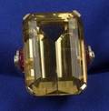 Retro Citrine and Ruby Ring
