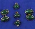 Gentlemans 14kt Gold and Malachite Dress Set