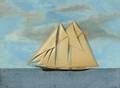 Attributed to Thomas Willis American 19th Century Portrait of the Schooner Carlotta