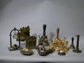 Foutrteen Assorted Metal Decorative and Domestic Items